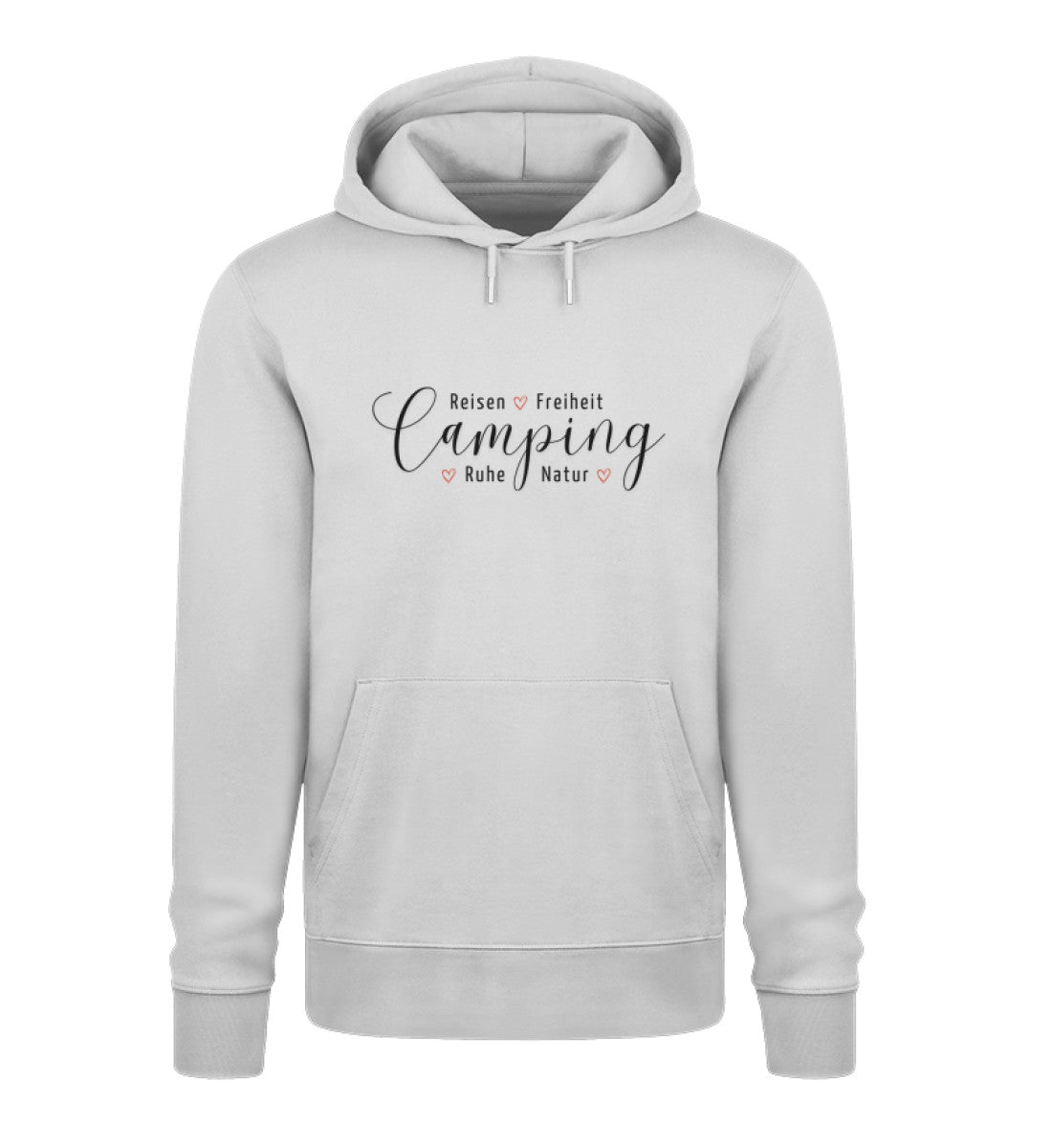 Camping Werte Damen Organic Hoodie in Heather Grey