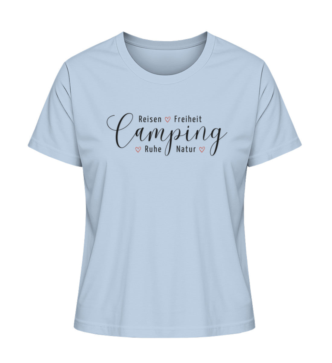 Camping Werte Damen Organic T-Shirt in Blue Soul