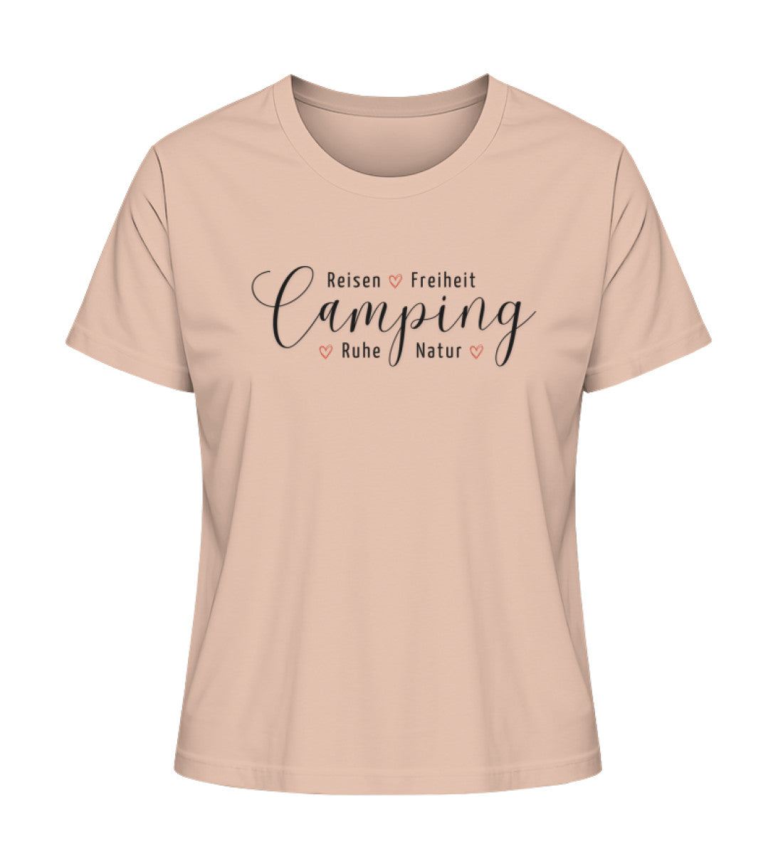 Camping Werte Damen Organic T-Shirt in Fraiche Peche