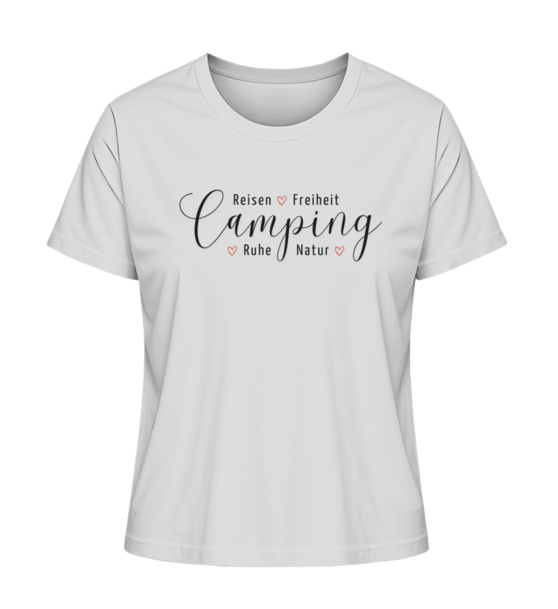 Camping Werte Damen Organic T-Shirt in Heather Grey