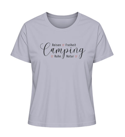 Camping Werte Damen Organic T-Shirt in Lavender