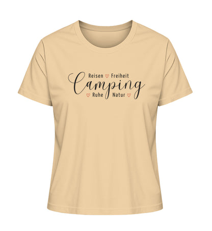 Camping Werte Damen Organic T-Shirt in Nispero