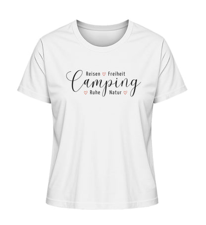 Camping Werte Damen Organic T-Shirt in Weiss