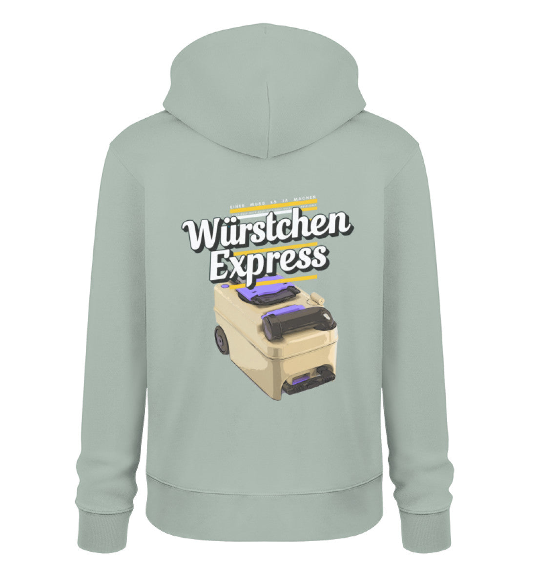 Camping Würstchen Express Herren Organic Hoodie in Aloe