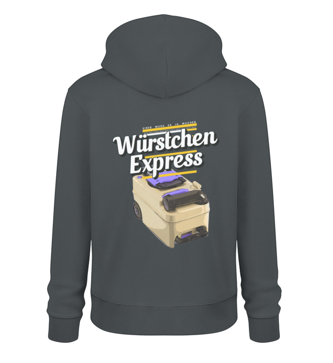 Camping Würstchen Express Herren Organic Hoodie in India Ink Grey