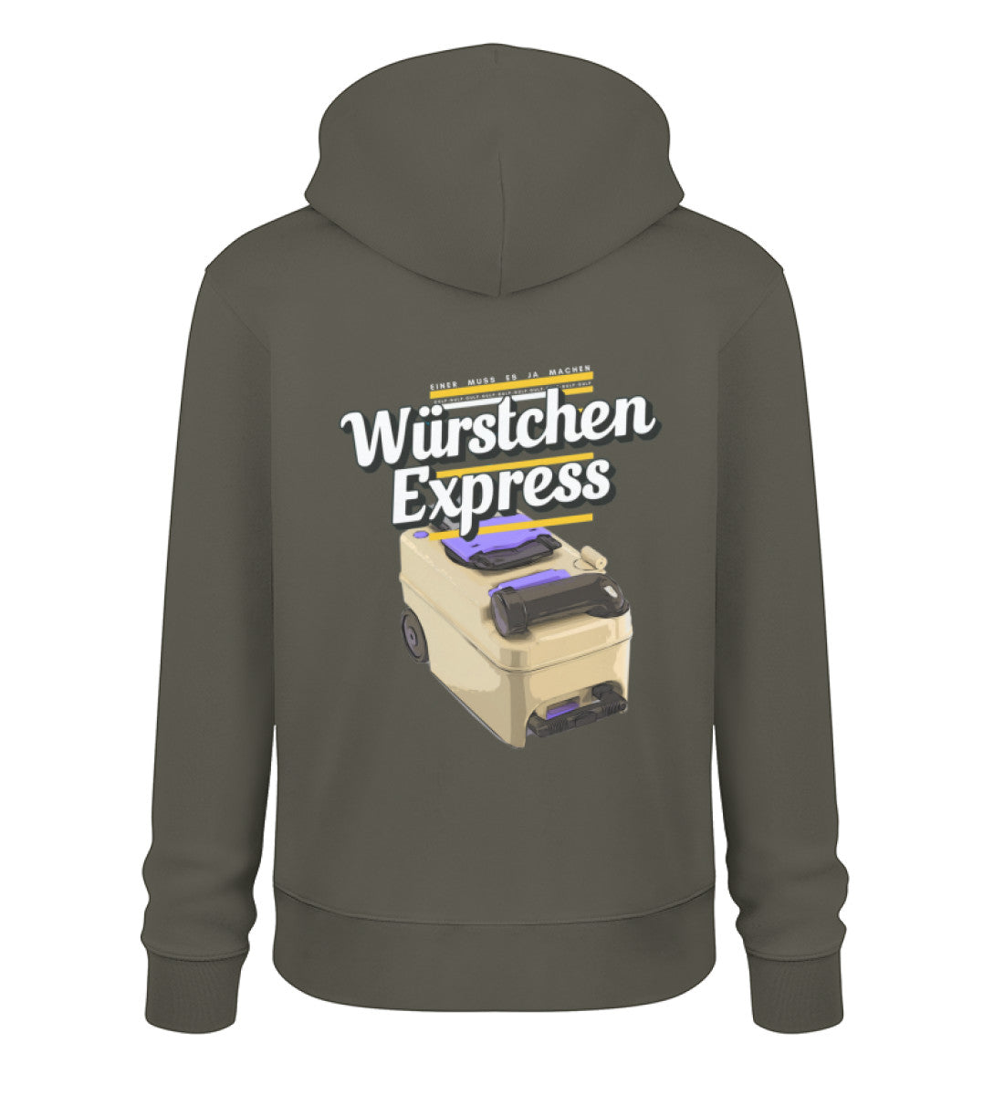 Camping Würstchen Express Herren Organic Hoodie in Khaki