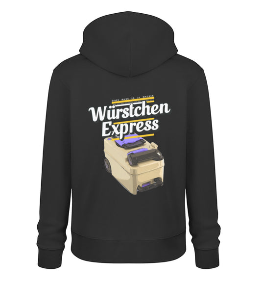 Camping Würstchen Express Herren Organic Hoodie in Schwarz