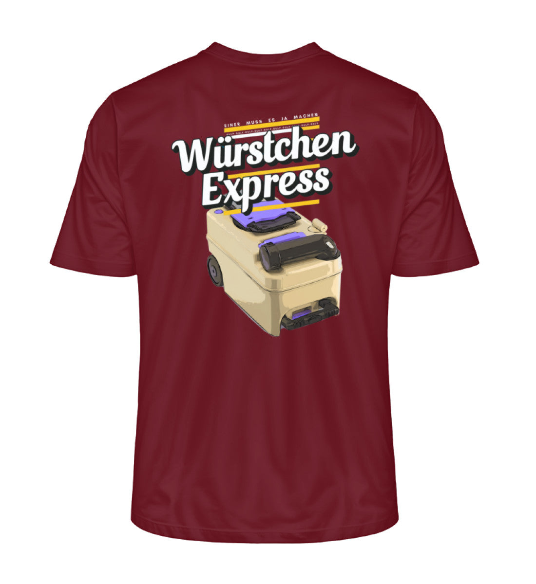 Camping Würstchen Express Herren Organic T-Shirt in Burgundy
