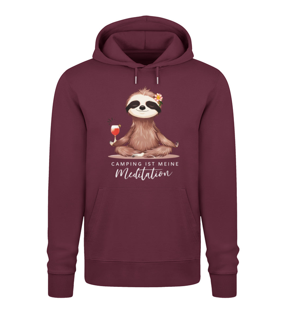 Camping ist Meditation Hoodie für Damen in Burgundy