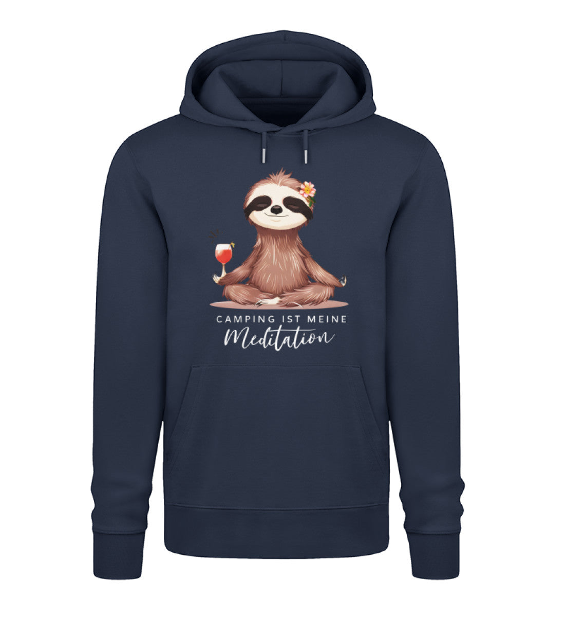 Camping ist Meditation Hoodie für Damen in French Navy