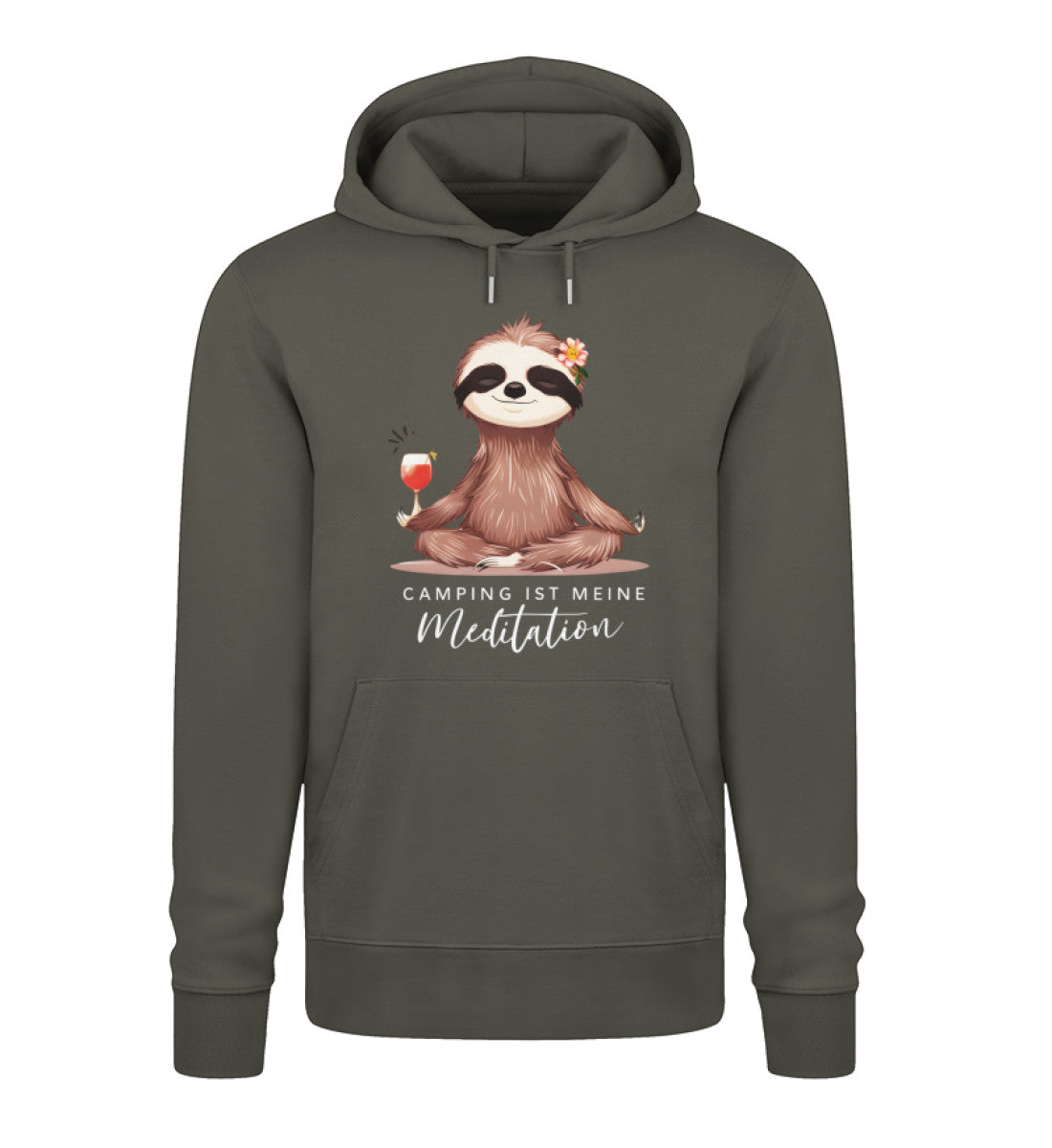 Camping ist Meditation Hoodie für Damen in Khaki