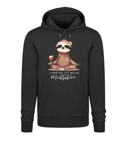 Camping ist Meditation Hoodie für Damen in Schwarz