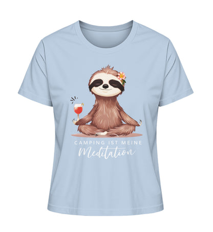 Camping ist Meditation Tshirt für Damen in Blue Soul