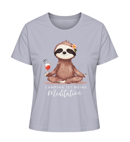 Camping ist Meditation Tshirt für Damen in Lavender