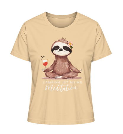 Camping ist Meditation Tshirt für Damen in Nispero