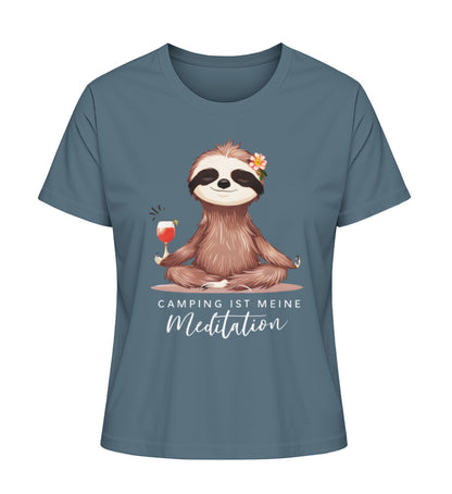 Camping ist Meditation Tshirt für Damen in Stargazer