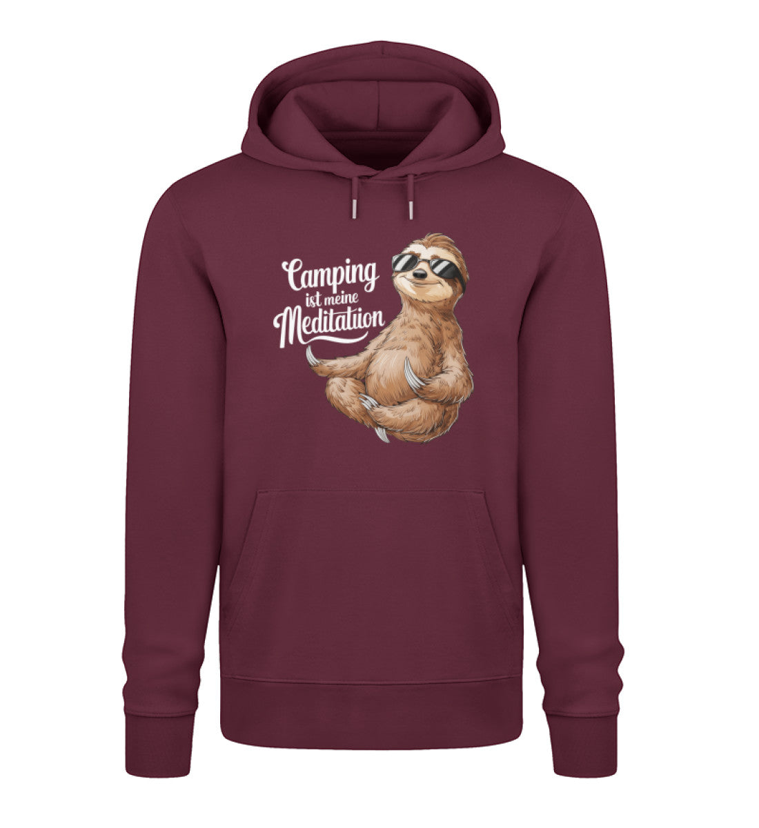 Camping ist Meditation Hoodie für Herren in Burgundy