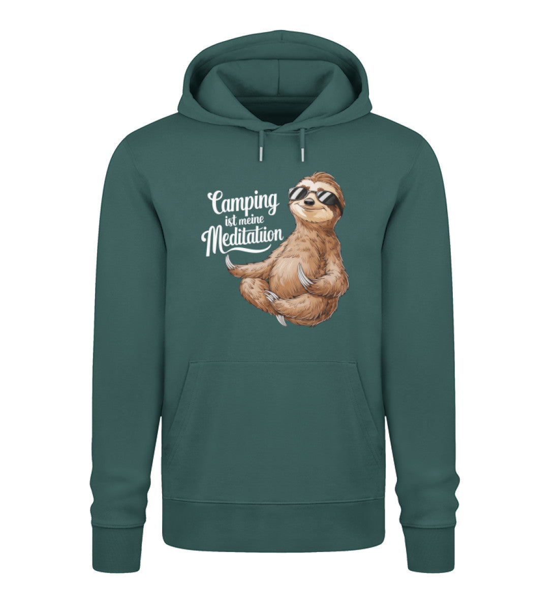 Camping ist Meditation Hoodie für Herren in Glazed Green