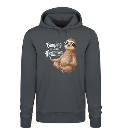 Camping ist Meditation Hoodie für Herren in India Ink Grey