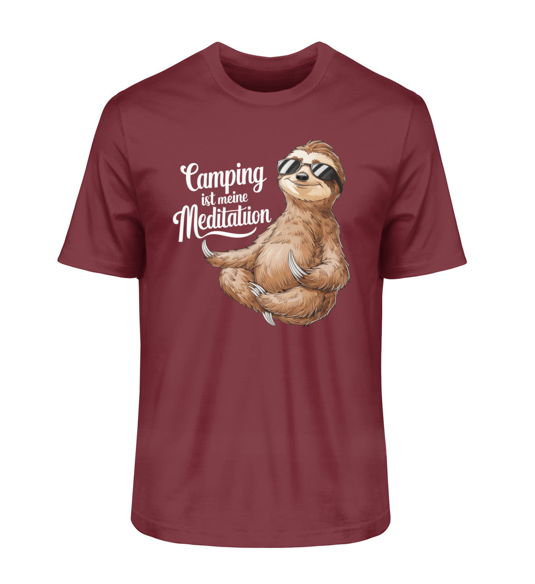 Camping ist Meditation T-Shirt für Herren in Burgundy