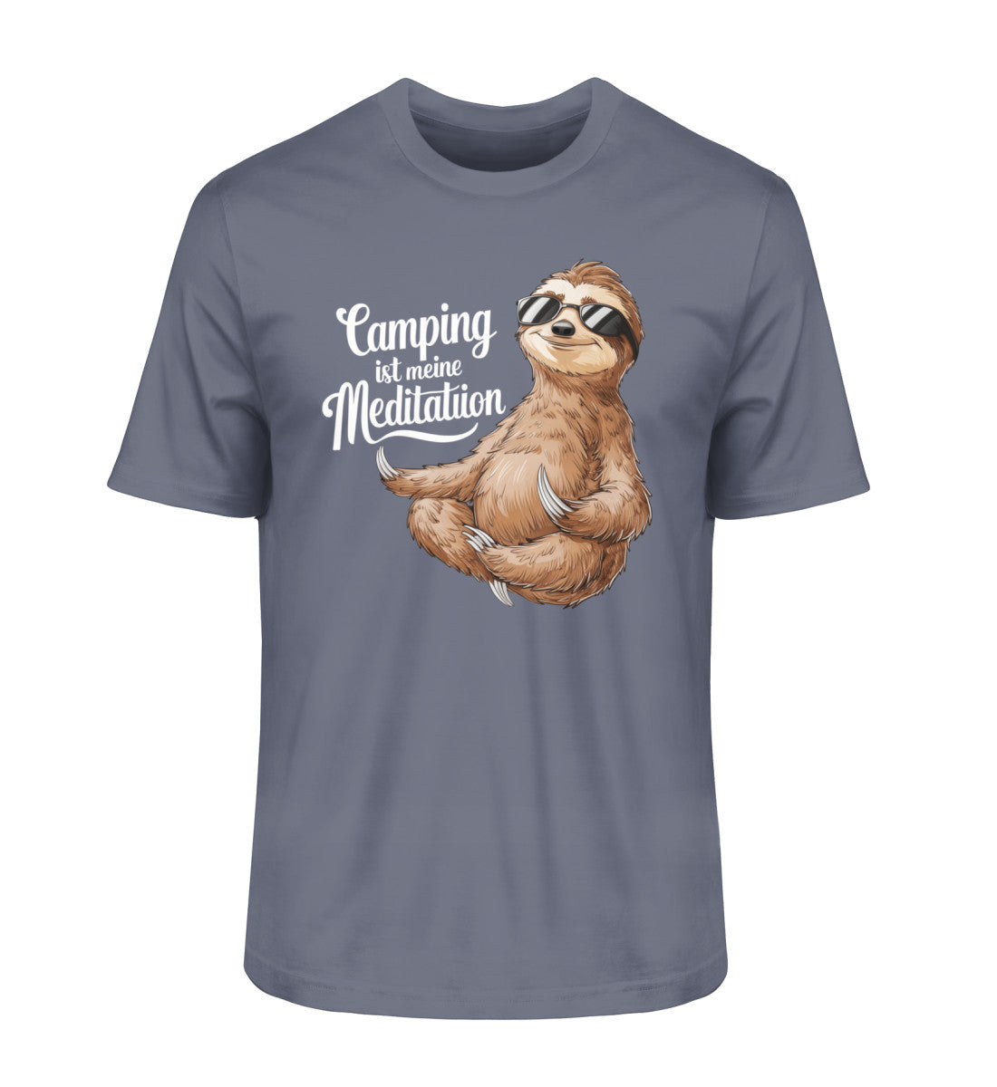 Camping ist Meditation T-Shirt für Herren in Dark Heather Blue