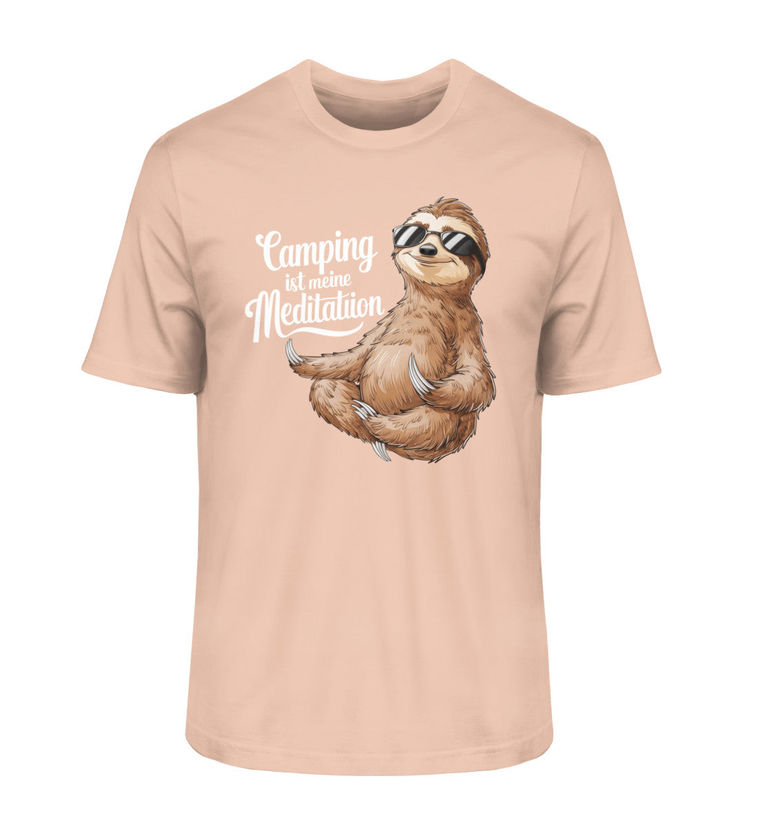 Camping ist Meditation T-Shirt für Herren in Fraiche Peche