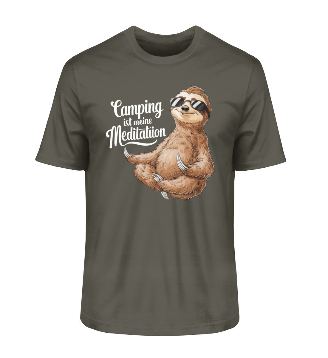 Camping ist Meditation T-Shirt für Herren in Khaki