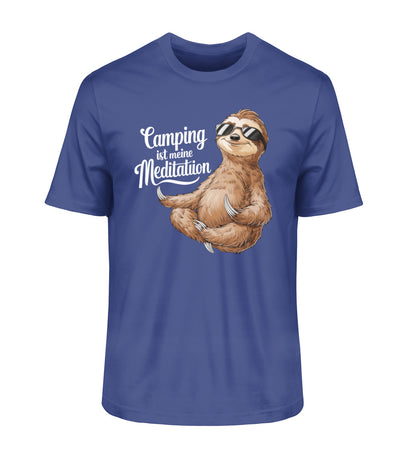 Camping ist Meditation T-Shirt für Herren in Worker Blue