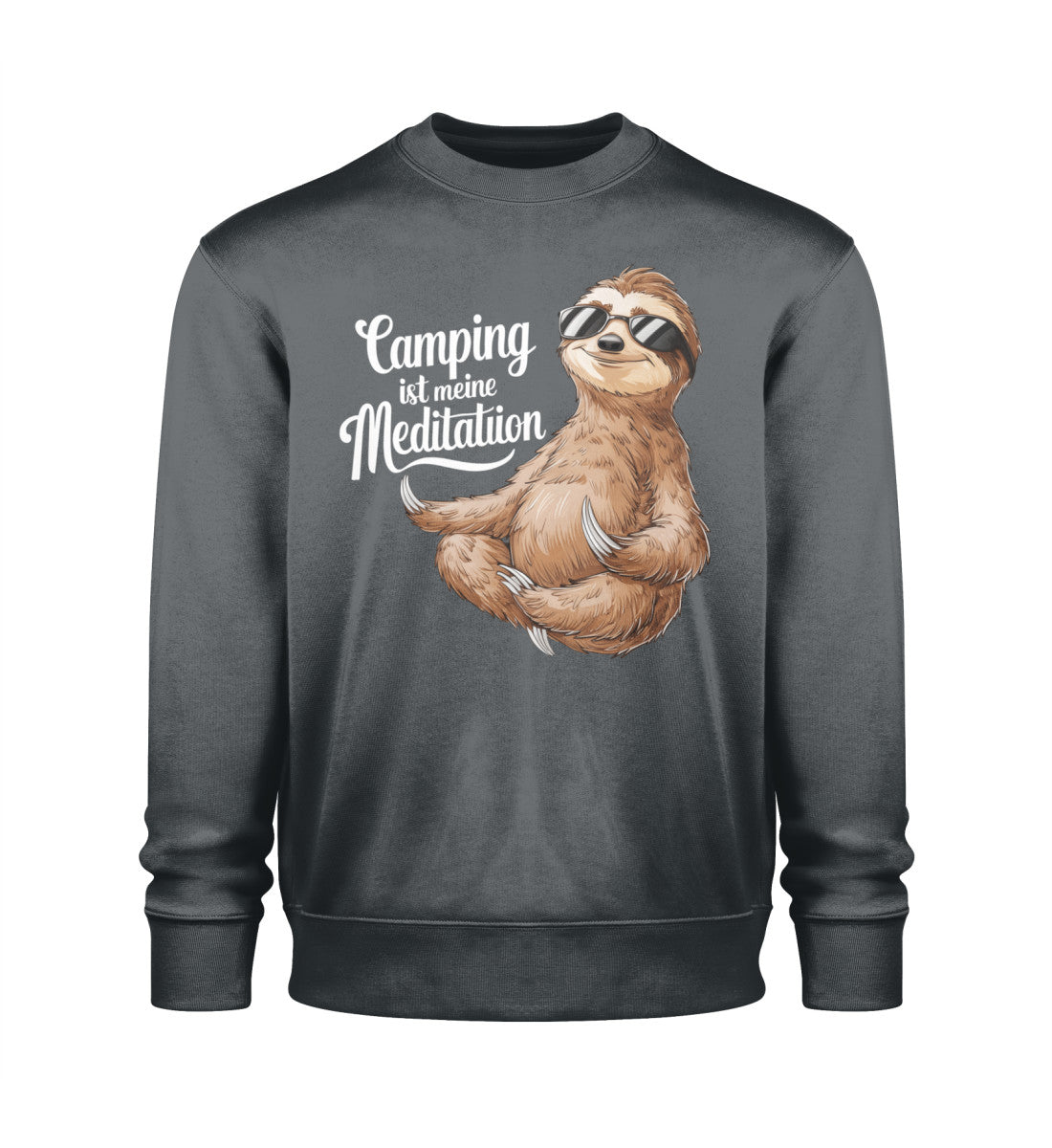 Camping ist Meditation Sweatshirt für Herren in India Ink Grey