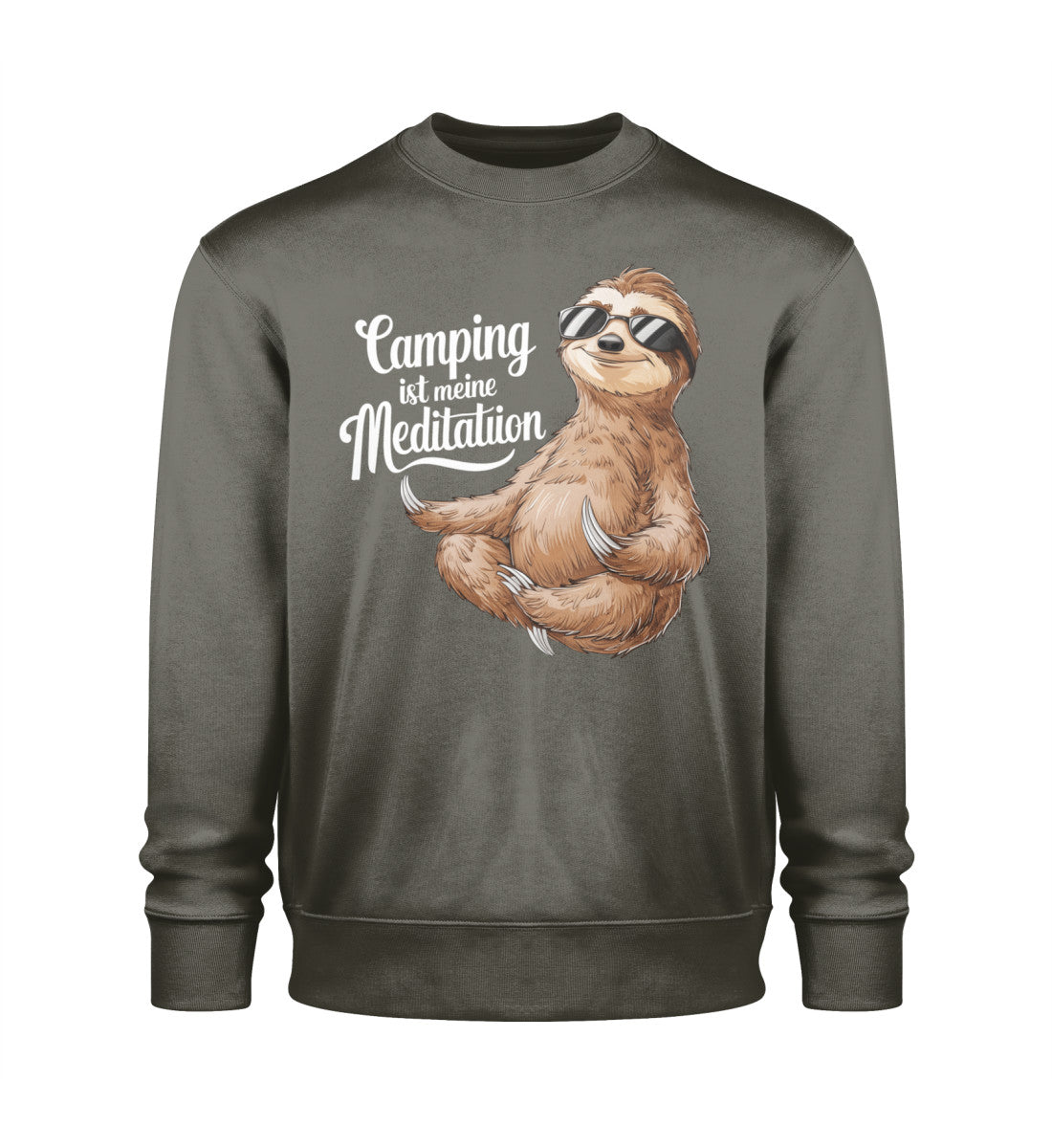 Camping ist Meditation Sweatshirt für Herren in Khaki