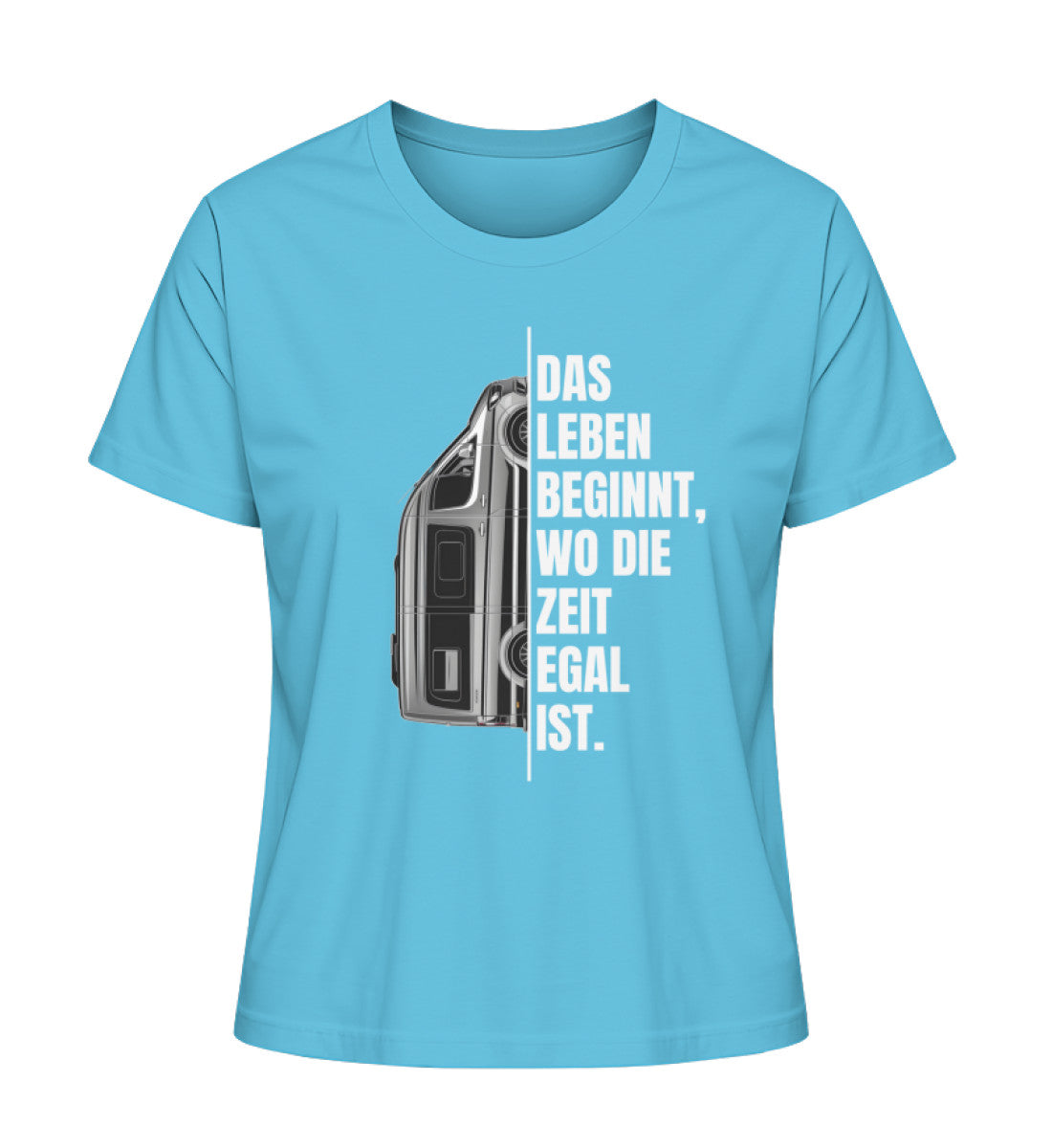 Camping ist Zeitlos Damen T-Shirt in  Aqua Blue