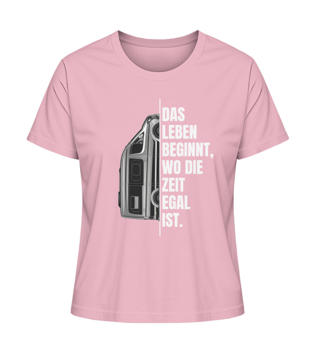 Camping ist Zeitlos Damen T-Shirt in Cotton Pink