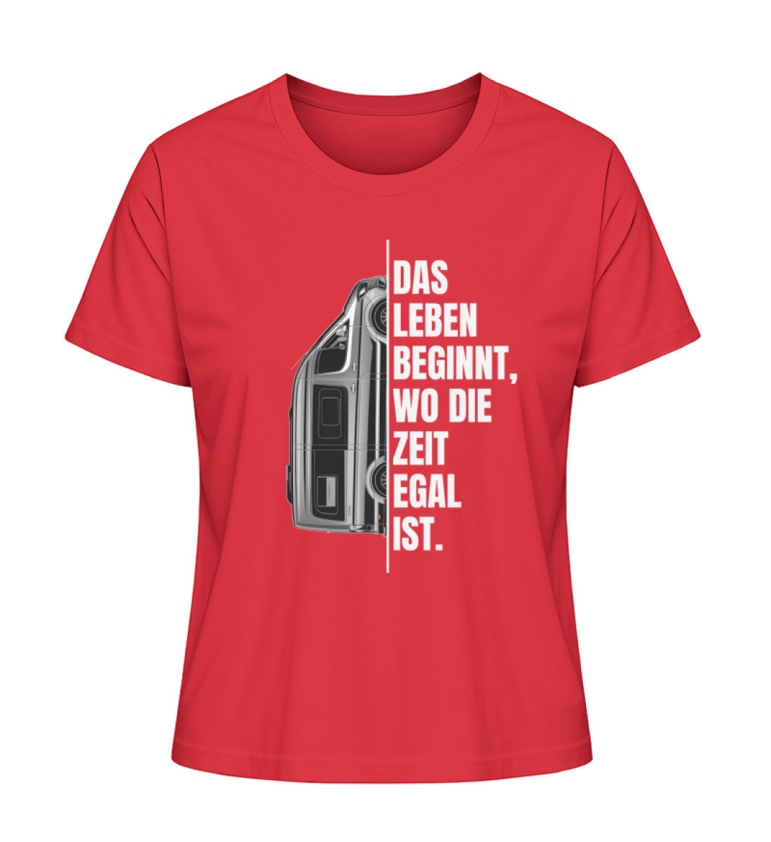 Camping ist Zeitlos Damen T-Shirt in Rot