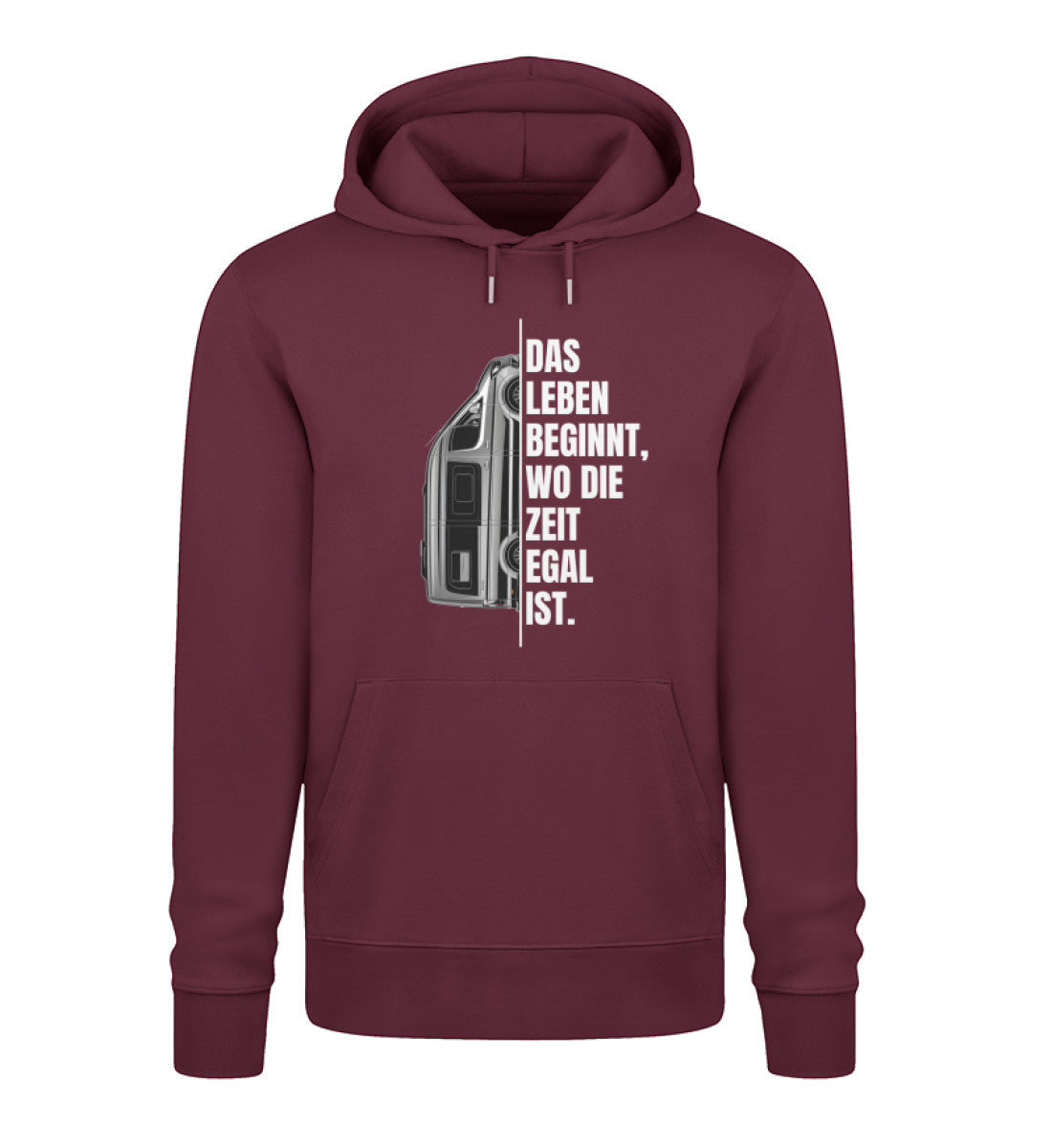 Camping ist Zeitlos Damen Vanlife Hoodie in Burgundy