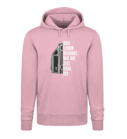 Camping ist Zeitlos Damen Vanlife Hoodie in  Cotton Pink