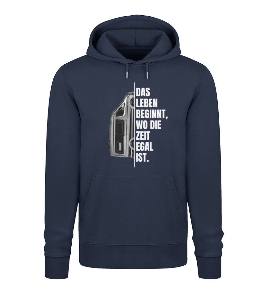 Camping ist Zeitlos Damen Vanlife Hoodie in French Navy