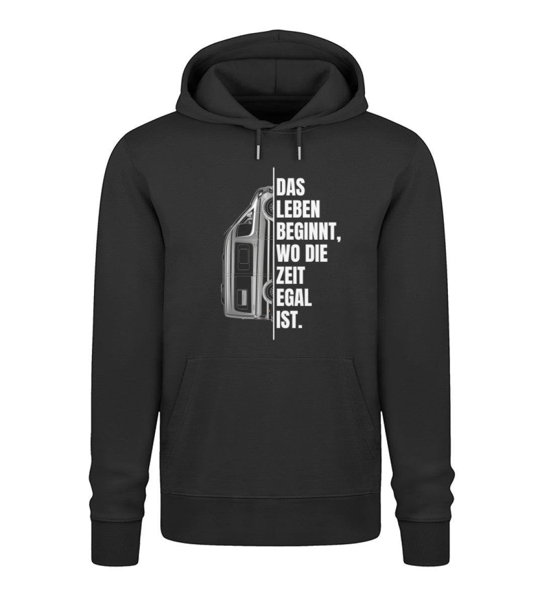 Camping ist Zeitlos Damen Vanlife Hoodie in Schwarz