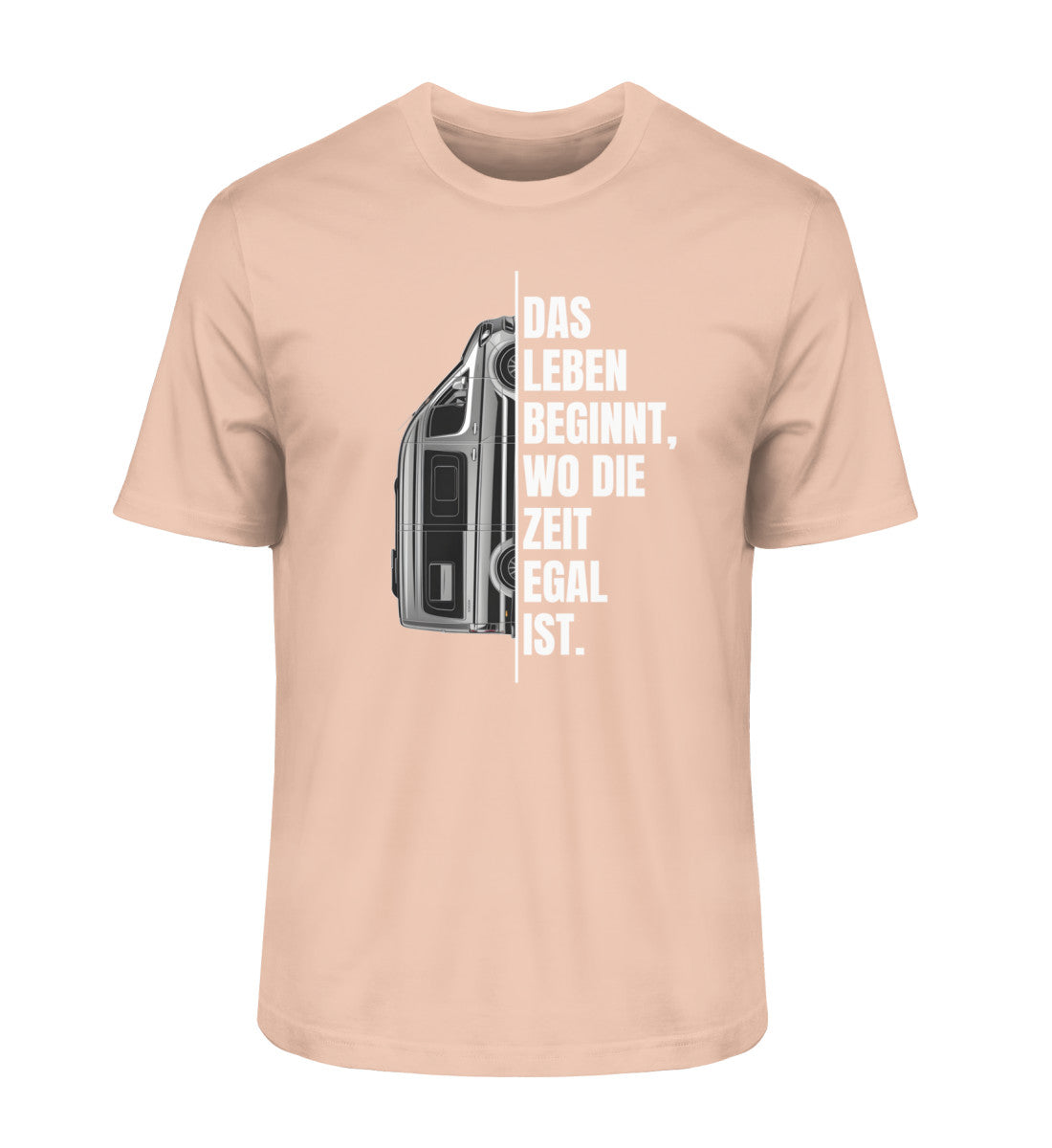 Camping ist Zeitlos Herren Vanlife T-Shirt in Fraiche Peche