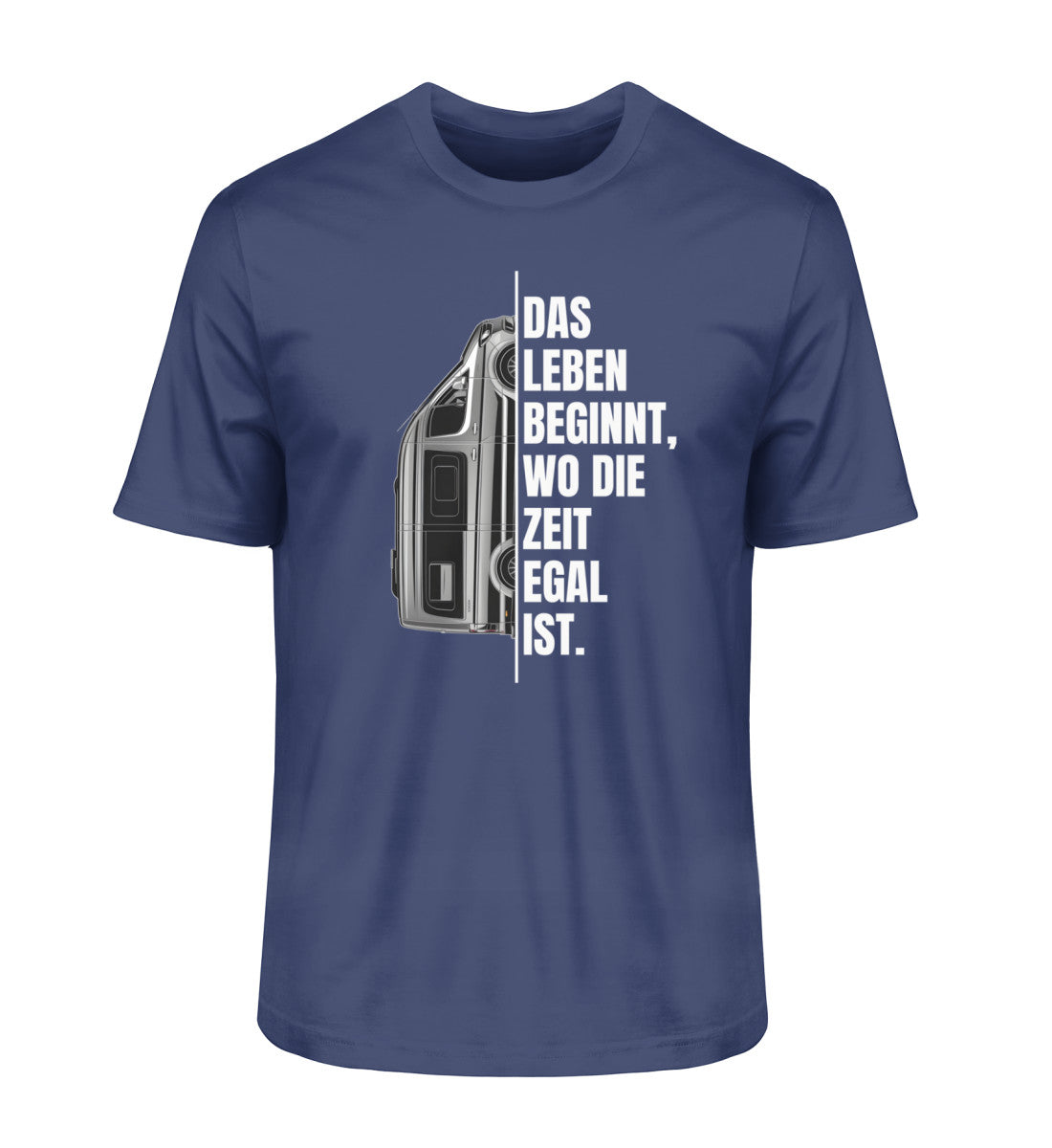 Camping ist Zeitlos Herren Vanlife T-Shirt in French Navy