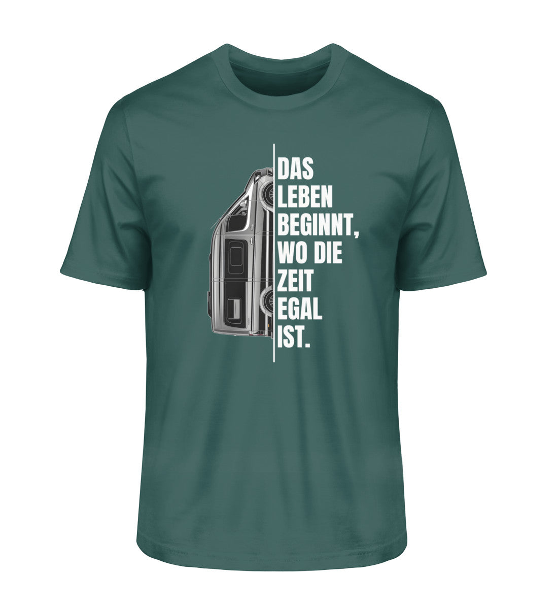 Camping ist Zeitlos Herren Vanlife T-Shirt in Glazed Green