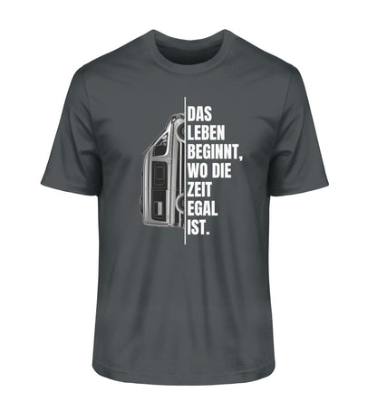 Camping ist Zeitlos Herren Vanlife T-Shirt in India Ink Grey