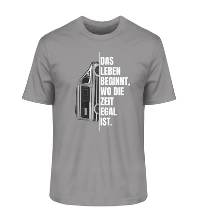 Camping ist Zeitlos Herren Vanlife T-Shirt in Mid Heather Grey