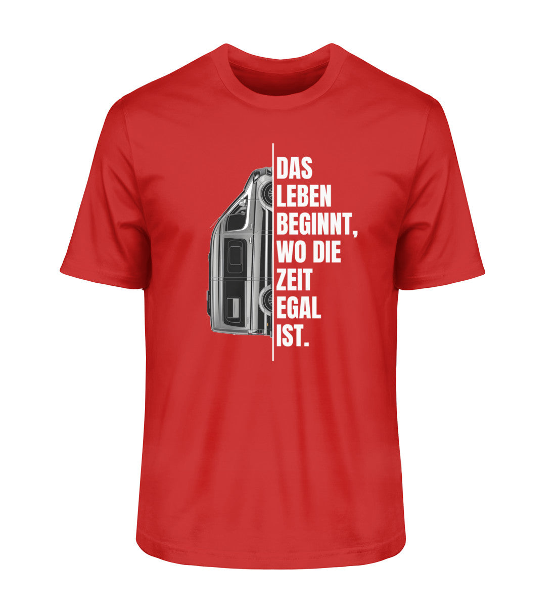 Camping ist Zeitlos Herren Vanlife T-Shirt in Rot