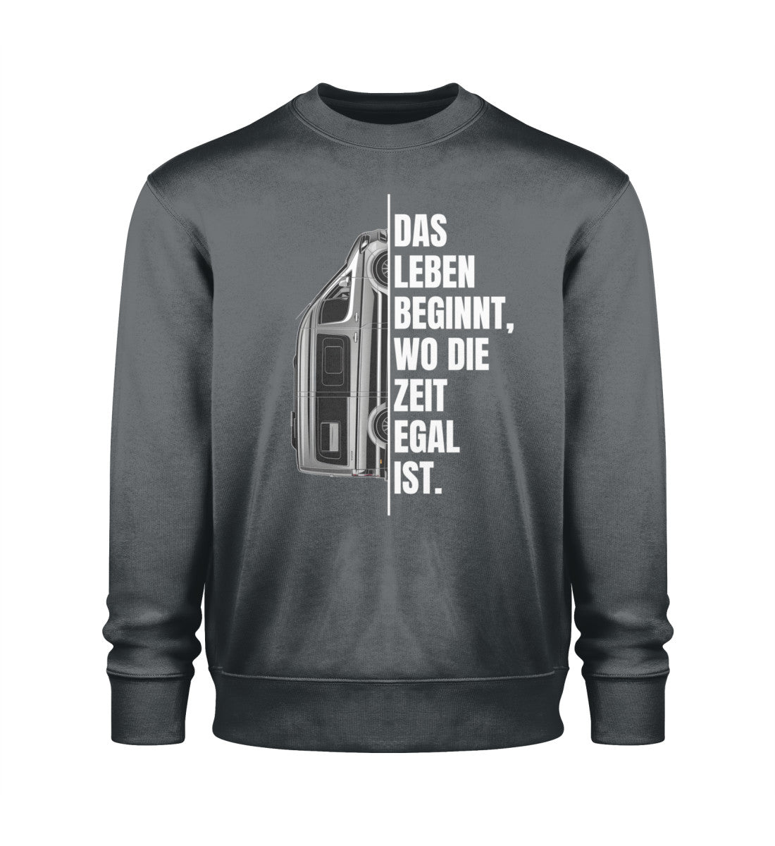 Camping ist Zeitlos Herren Vanlife Sweatshirt in India Ink Grey