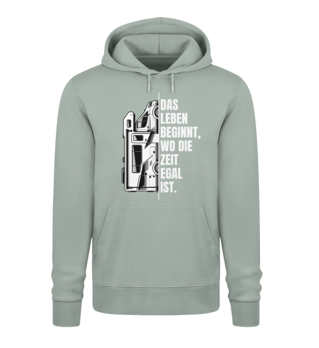 Camping ist Zeitlos Herren Wohnmobil Hoodie in Aloe