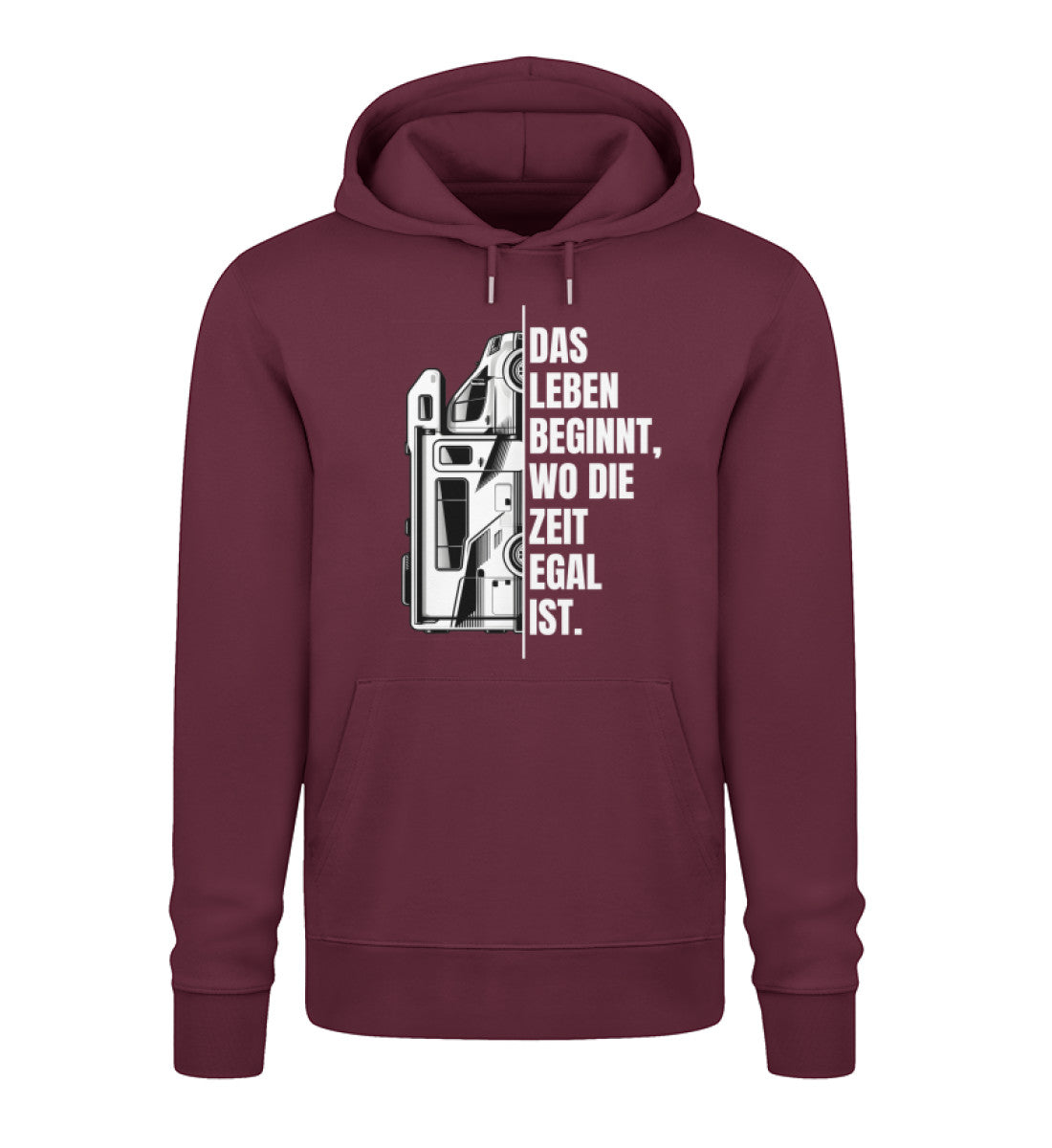 Camping ist Zeitlos Herren Wohnmobil Hoodie in Burgundy