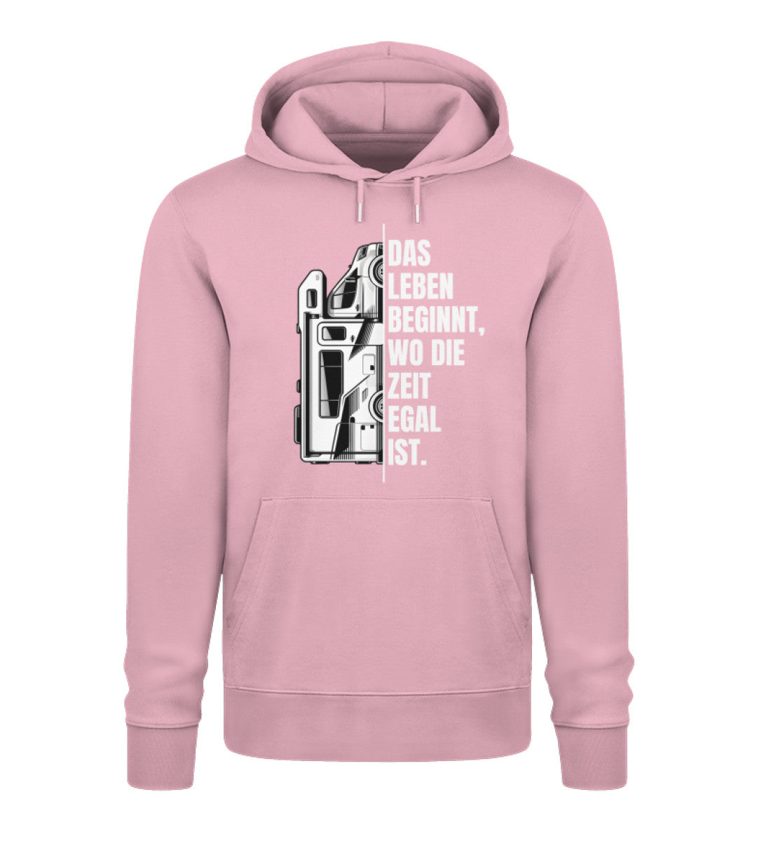 Camping ist Zeitlos Herren Wohnmobil Hoodie in Cotton Pink