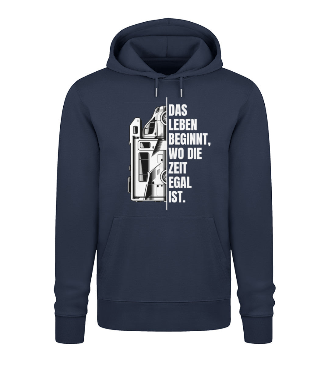 Camping ist Zeitlos Herren Wohnmobil Hoodie in French Navy