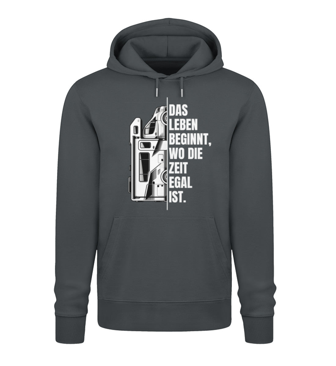 Camping ist Zeitlos Herren Wohnmobil Hoodie in India Ink Grey