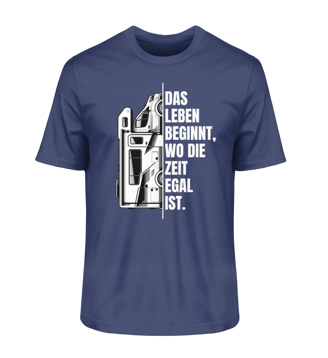 Camping ist Zeitlos Herren Wohnmobil T-Shirt in French Navy